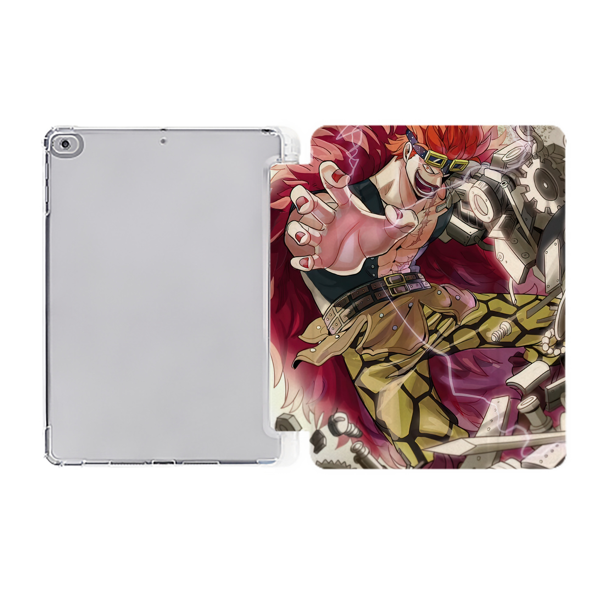 ワンピース ONE PIECE IPad ケース ペン収納付き 三つ折りスタンド PUレザー×シリコン 対応機種9.5/10.5/10.9インチ